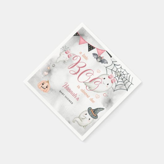 小さなブーはほとんどデューガールベビーシャワー スタンダードカクテルナプキン (角)