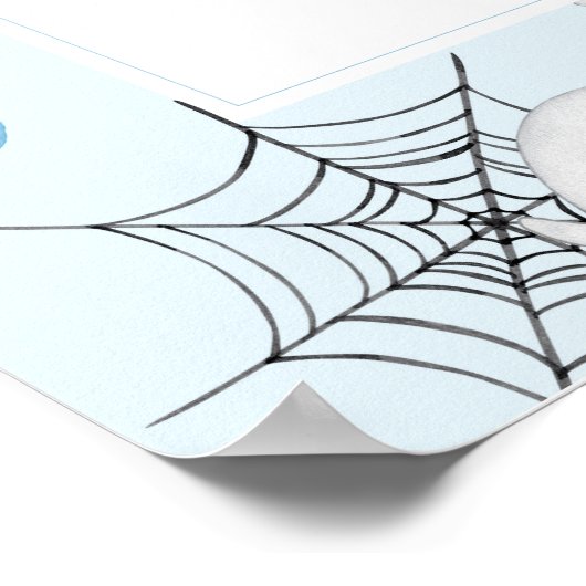 小さなブーはほとんどデューベビーシャワー青ようこそ ポスター (角)