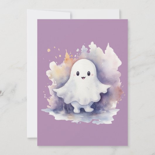 小さなブーはほとんどハロウィーンの女の子シャワー 招待状 (裏面)