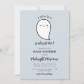 小さなブーはほとんどハロウィーンの赤ちゃんシャワー私 招待状 (正面)