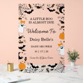 小さなブーはほとんどハロウィーンの赤ちゃんシャワー アクリルサイン (ウェディング)