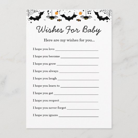 小さなブーはほとんどハロウィーンの赤ちゃんシャワー エンクロージャーカード (正面)