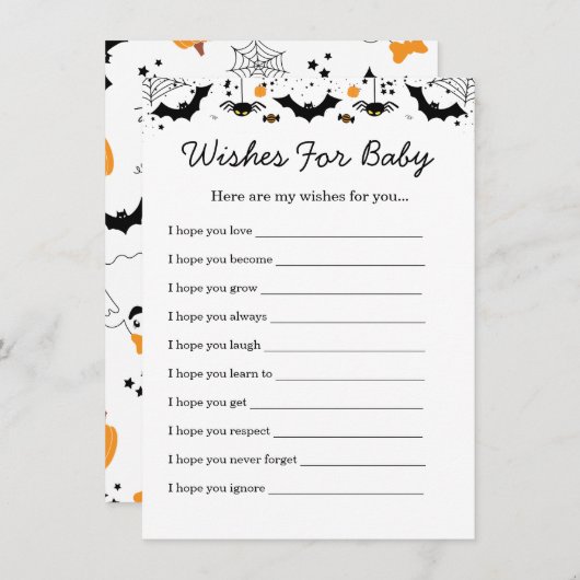 小さなブーはほとんどハロウィーンの赤ちゃんシャワー エンクロージャーカード (正面/裏面)