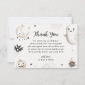 小さなブーはほとんどハロウィーンの赤ちゃんシャワー サンキューカード (裏面)