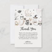 小さなブーはほとんどハロウィーンの赤ちゃんシャワー サンキューカード (正面)