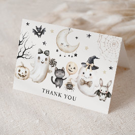 小さなブーはほとんどハロウィーンの赤ちゃんシャワー サンキューカード