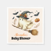 小さなブーはほとんどハロウィーンの赤ちゃんシャワー スタンダードカクテルナプキン (正面)