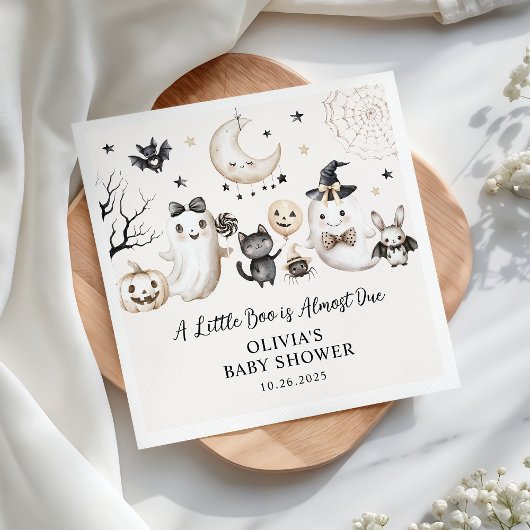 小さなブーはほとんどハロウィーンの赤ちゃんシャワー スタンダードカクテルナプキン