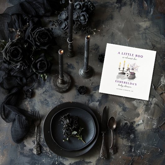 小さなブーはほとんどハロウィーンの赤ちゃんシャワー スタンダードカクテルナプキン