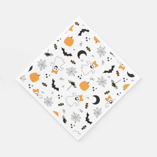 小さなブーはほとんどハロウィーンの赤ちゃんシャワー スタンダードランチョンナプキン (角)