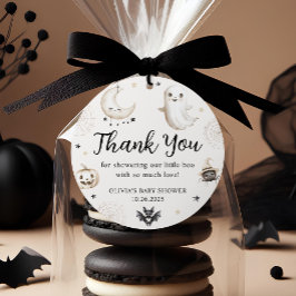 小さなブーはほとんどハロウィーンの赤ちゃんシャワー フェイバータグ