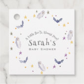 小さなブーはほとんどハロウィーンの赤ちゃんシャワー フェイバータグ (正面)