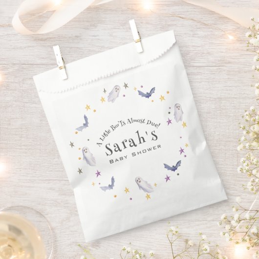 小さなブーはほとんどハロウィーンの赤ちゃんシャワー フェイバーバッグ (クリップ留めされた状態)