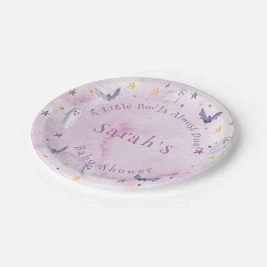 小さなブーはほとんどハロウィーンの赤ちゃんシャワー ペーパープレート (アングル)