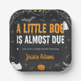 小さなブーはほとんどハロウィーンの赤ちゃんシャワー ペーパープレート