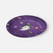 小さなブーはほとんどハロウィーンの赤ちゃんシャワー ペーパープレート (アングル)