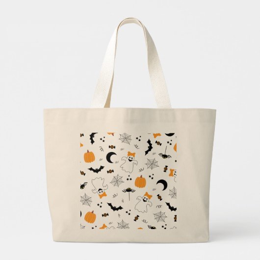 小さなブーはほとんどハロウィーンの赤ちゃんシャワー ラージトートバッグ (裏面)