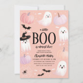 小さなブーはほとんどハロウィーンの赤ちゃんシャワー 招待状 (正面)