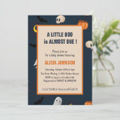 小さなブーはほとんどハロウィーンの赤ちゃんシャワー 招待状 (スタンド正面)