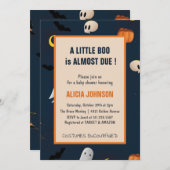 小さなブーはほとんどハロウィーンの赤ちゃんシャワー 招待状 (正面/裏面)