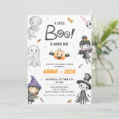 小さなブーはほとんどハロウィーンの赤ちゃんシャワー 招待状 (スタンド正面)