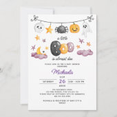 小さなブーはほとんどハロウィーンの赤ちゃんシャワー 招待状 (正面)