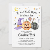 小さなブーはほとんどハロウィーンの赤ちゃんシャワー 招待状 (正面)