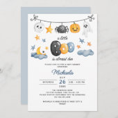 小さなブーはほとんどハロウィーンの赤ちゃんシャワー 招待状 (正面/裏面)