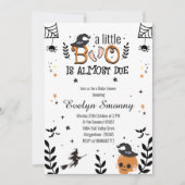 小さなブーはほとんどハロウィーンの赤ちゃんシャワー 招待状 (正面)