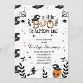 小さなブーはほとんどハロウィーンの赤ちゃんシャワー 招待状 (正面/裏面)