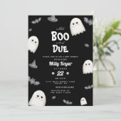 小さなブーはほとんどハロウィーンの赤ちゃんシャワー 招待状 (スタンド正面)