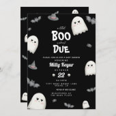 小さなブーはほとんどハロウィーンの赤ちゃんシャワー 招待状 (正面/裏面)