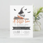 小さなブーはほとんどハロウィーンの赤ちゃんシャワー 招待状 (スタンド正面)