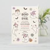 小さなブーはほとんどハロウィーンの赤ちゃんシャワー 招待状 (スタンド正面)