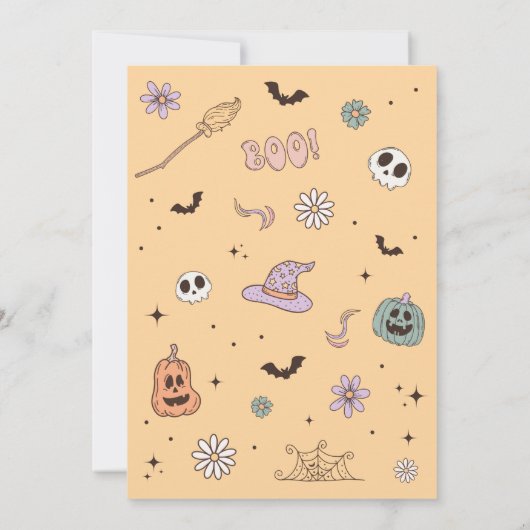 小さなブーはほとんどハロウィーンの赤ちゃんシャワー 招待状 (裏面)