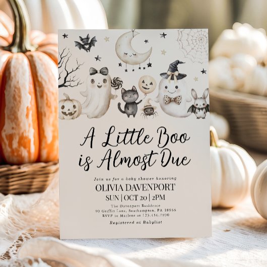 小さなブーはほとんどハロウィーンの赤ちゃんシャワー 招待状