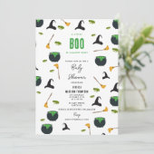 小さなブーはほとんどハロウィーンの赤ちゃんシャワー 招待状 (スタンド正面)