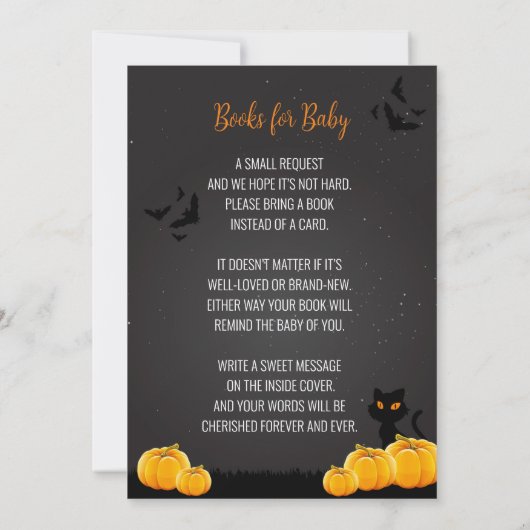 小さなブーはほとんどハロウィーンの赤ちゃんシャワー 招待状 (裏面)