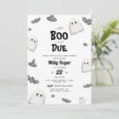 小さなブーはほとんどハロウィーンの赤ちゃんシャワー 招待状 (スタンド正面)