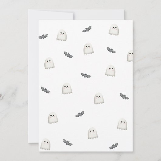 小さなブーはほとんどハロウィーンの赤ちゃんシャワー 招待状 (裏面)