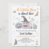 小さなブーはほとんどハロウィーンの赤ちゃんシャワー 招待状 (正面)