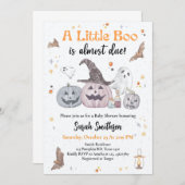 小さなブーはほとんどハロウィーンの赤ちゃんシャワー 招待状 (正面/裏面)
