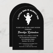 小さなブーはほとんどハロウィーンの赤ちゃんシャワー 招待状 (正面/裏面)