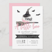 小さなブーはほとんどハロウィーンの赤ちゃんシャワー 招待状 (正面/裏面)