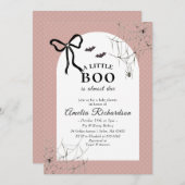 小さなブーはほとんどハロウィーンの赤ちゃんシャワー 招待状 (正面/裏面)