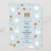 小さなブーはほとんどハロウィーンの赤ちゃんシャワー 招待状 (正面/裏面)