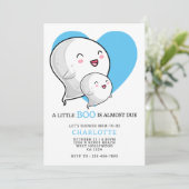 小さなブーはほとんどハロウィーンの赤ちゃんシャワー 招待状 (スタンド正面)