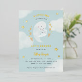 小さなブーはほとんどハロウィーンの赤ちゃんシャワー 箔招待状 (立ち正面)