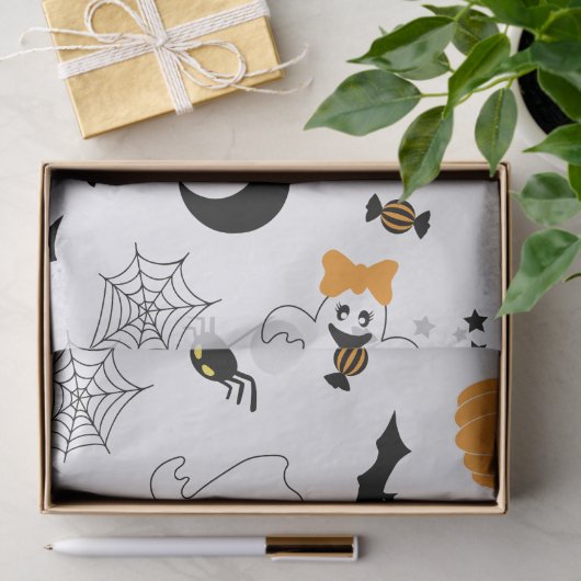 小さなブーはほとんどハロウィーンの赤ちゃんシャワー 薄葉紙 (ギフト)