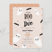 小さなブーはほとんどハロウィーン赤ちゃんシャワー私 招待状 (正面/裏面)
